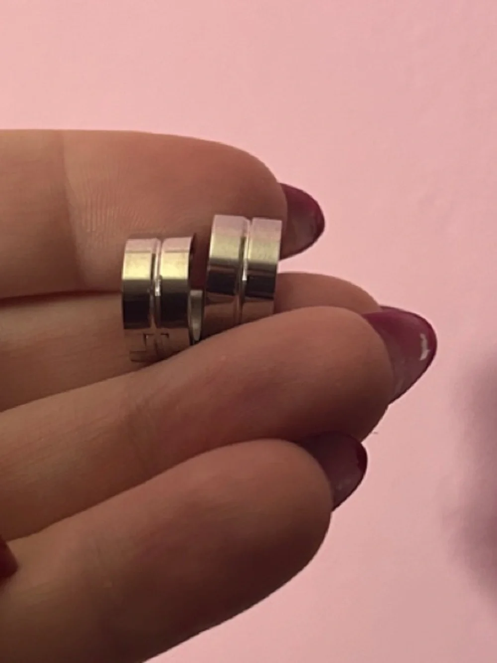 Marlyn Schiff Sterling Silver Minimalist Double Hoop Huggies NWT - Picture 3 of 3